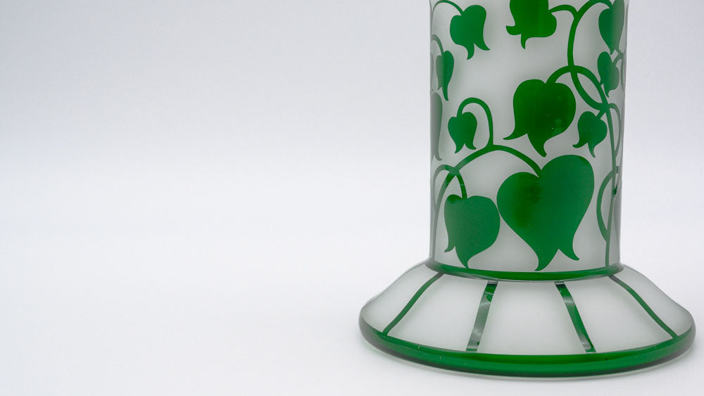 Vase Art déco "Hoffmann" grün, Detailansicht